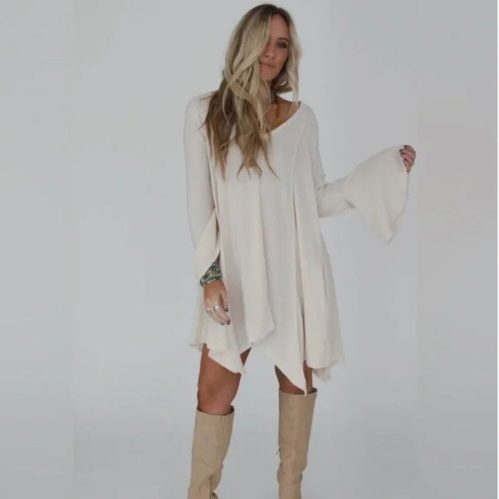 Three Bird Nest NWT The Nest Golden Hour Long Bell Sleeve Tunic Dress Size XL